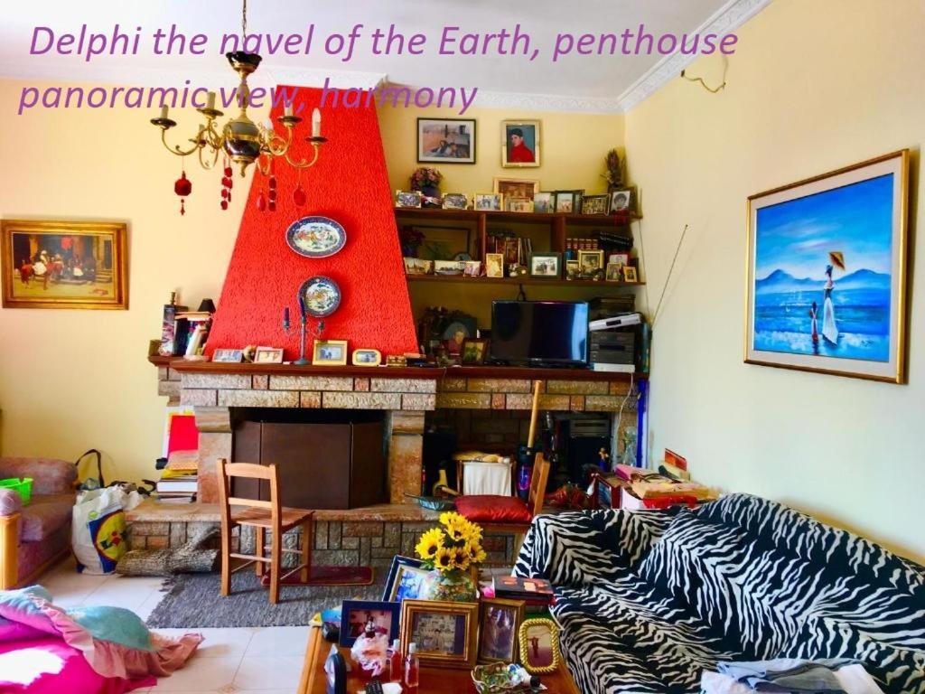 Ferienwohnung Delphi Celebrity V I P The Navel Of The Earth, Center-Delphi-Penthouse Galaxy&Sky Panoramic View, Harmony&Yoga Exterior foto